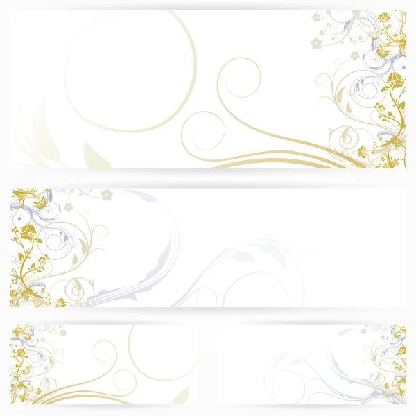 Set of horizontal banners with flowers — Stock Vector