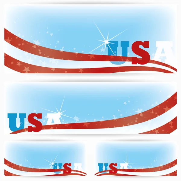 Background banners of USA flags, brochure — Stok Vektör