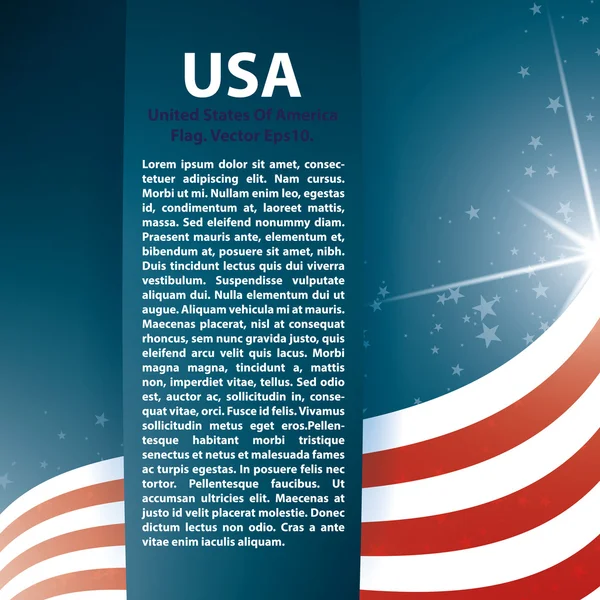 Étoiles du drapeau USA et texte abstrait — Image vectorielle