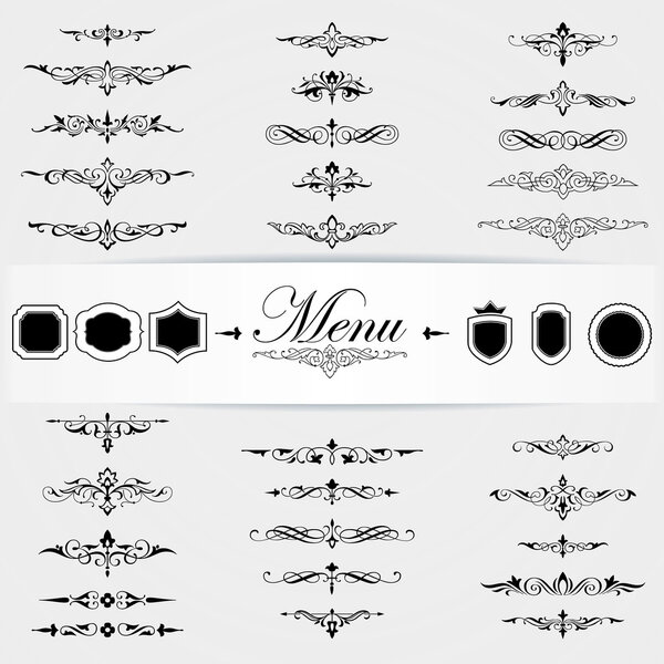 Оформление страниц элементов дизайна каллиграфии
