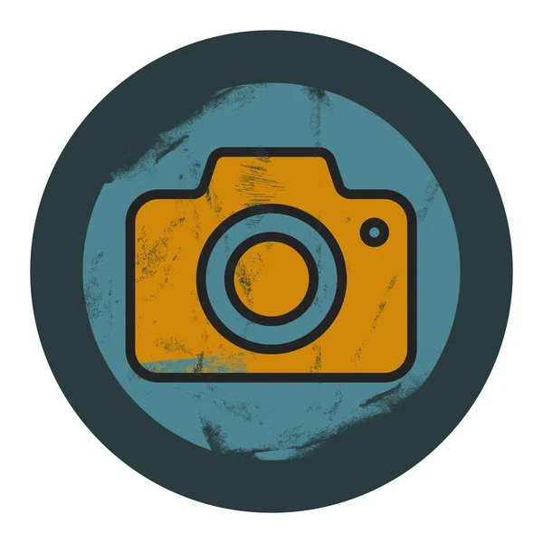 Icona della fotocamera vettoriale grunge - elemento di design grafico — Vettoriale Stock