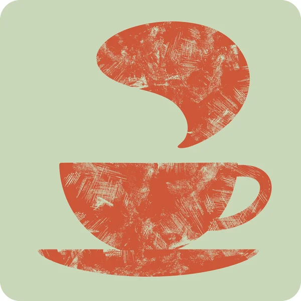 Coffee (tea) grunge cup - vector icon — Stock Vector