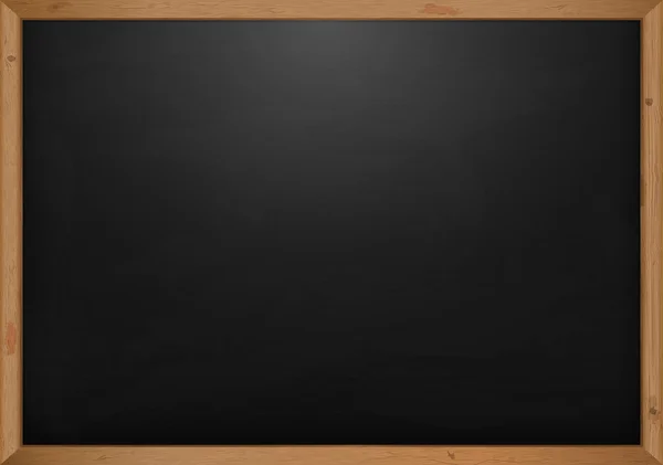 Czarna tablica z miejscu światło i drewniane ramki — Wektor stockowy