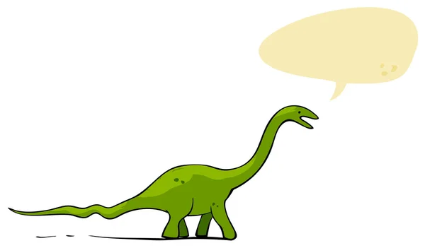 Desenhos animados de dinossauro com bolha de fala — Vetor de Stock