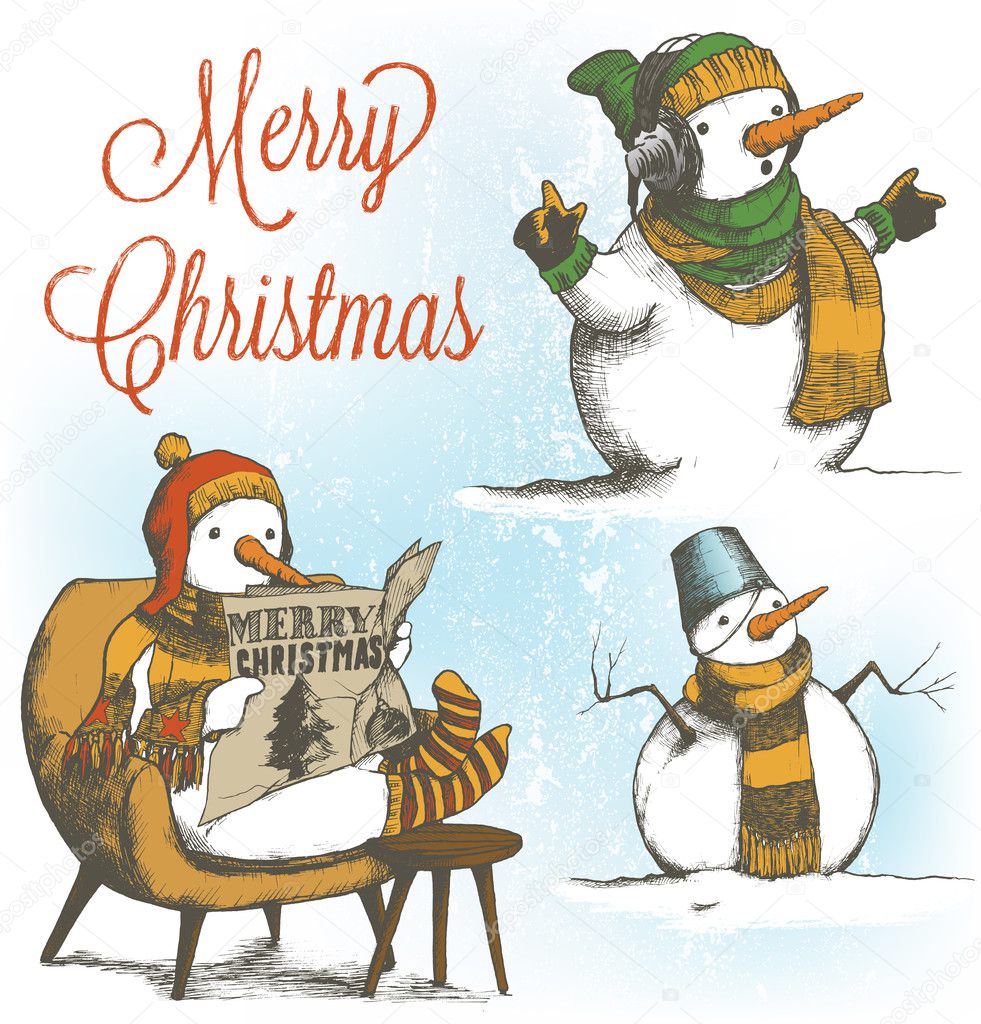 クリスマス雪だるまセット手描きイラスト レイヤー ファイル ストックベクター C nz クリスマス雪だるまセット手描きイラスト レイヤー ファイル ストックベクター C nz