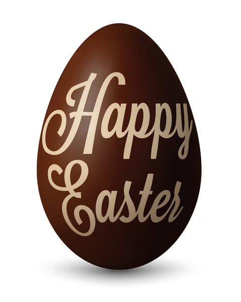 Uovo di Pasqua al cioccolato bianco e marrone con messaggio di auguri — Vettoriale Stock