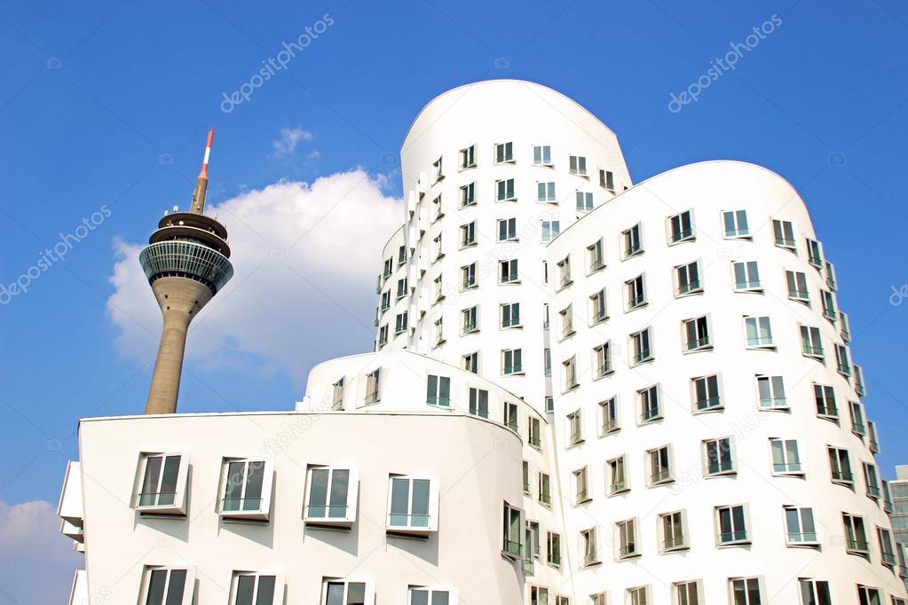 Buildings and Rhine Tower in Düsseldorf