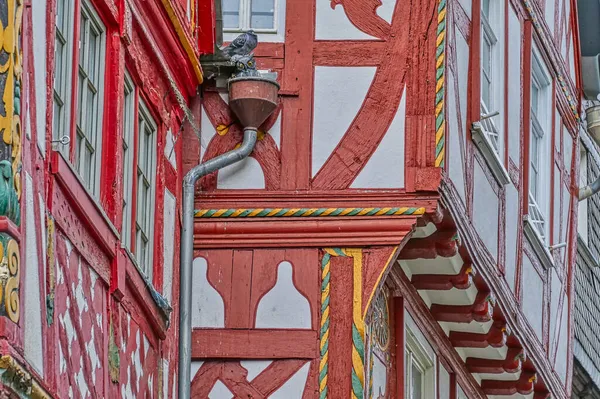 Façades Historiques Colorées Dans Limbourg Der Lahn — Photo