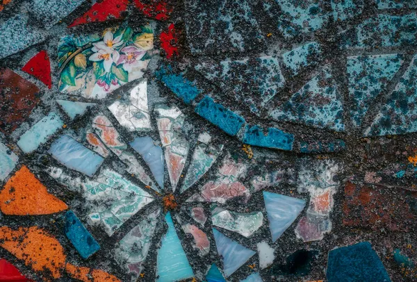 Vidro Colorido Fragmentos Cerâmica Como Textura Fundo — Fotografia de Stock