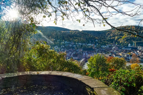 Vista Panorámica Histórica Ciudad Heidelberg Río Neckar Desde Mirador — Foto de Stock