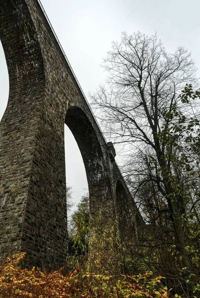 Ponte Ferroviario Storico Nella Valle Rinderbachtal — Foto Stock