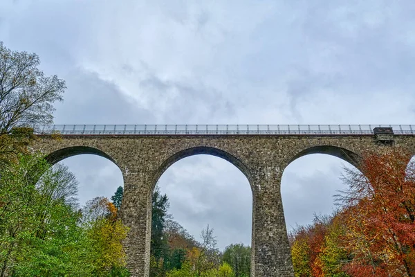 Berühmtes Altes Eisenbahnviadukt Rinderbachtal Velbert — Stockfoto