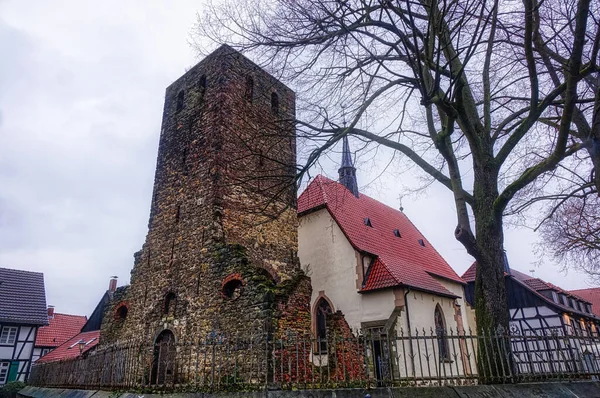 Ruin Och Historisk Kyrka Den Gamla Byn Westerholt Herten — Stockfoto