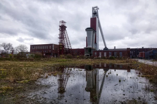 Head Frames Reflections Historical Coal Mine Herten — Stockfoto