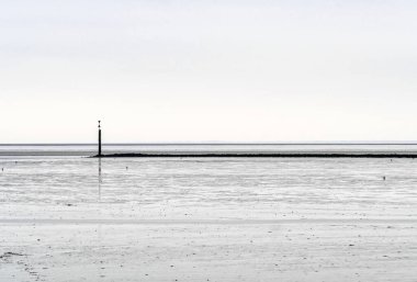 Kuzey Denizi 'nde, Norddeich sahilinde gelgit var.