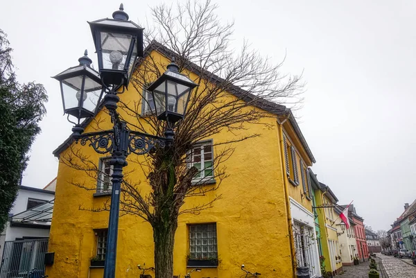 Lanterna Case Colorate Nel Centro Storico Krefeld Linn — Foto Stock