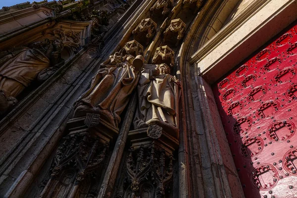 Portale Sculture Una Cattedrale Storica Xanten — Foto Stock