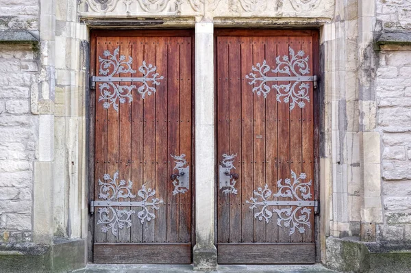 Porte Una Chiesa Storica Nel Centro Storico Werne — Foto Stock