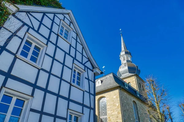 Casa Igreja Meia Madeira Histórica Wuppertal Cronenberg — Fotografia de Stock