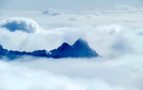 Felhők Hegycsúcsok Alpokban Zugspitze Közelében — Stock Fotó