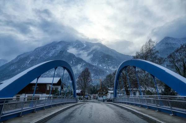 Puente Camino Hacia Las Montañas Farchant —  Fotos de Stock