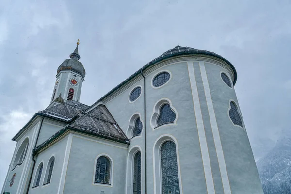 Chiesa Storica Case Garmisch Partenkirchen — Foto Stock