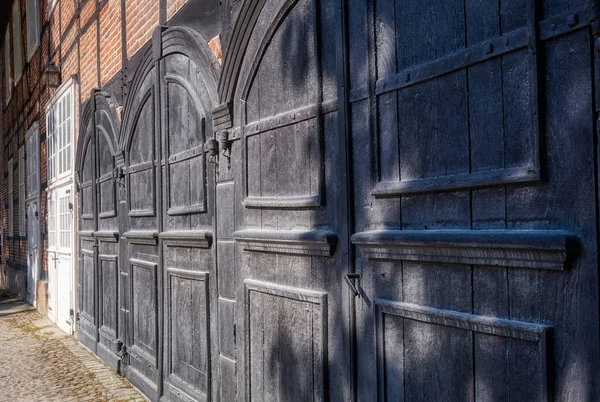 Beautiful Old Doors Windows Castle Building Rheda Wiedenbrck — Foto Stock