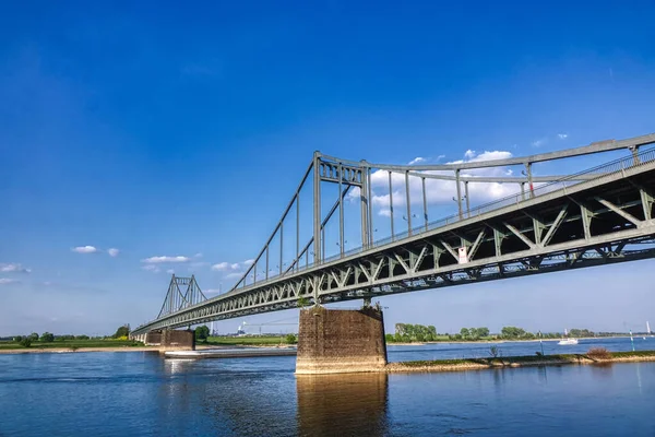 Bridge Rhine Krefeld Uerdingen Blue Sky — Stock Photo, Image
