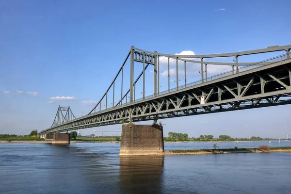 Bridge Rhine Krefeld Uerdingen Blue Sky — Stockfoto