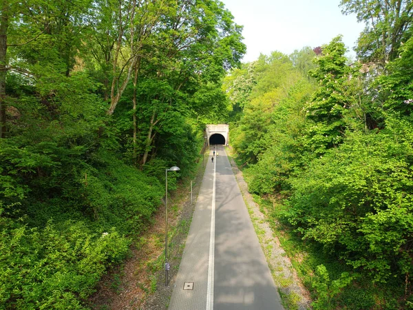 Pista Ciclabile Sentiero Escursionistico Una Linea Ferroviaria Wuppertal — Foto Stock