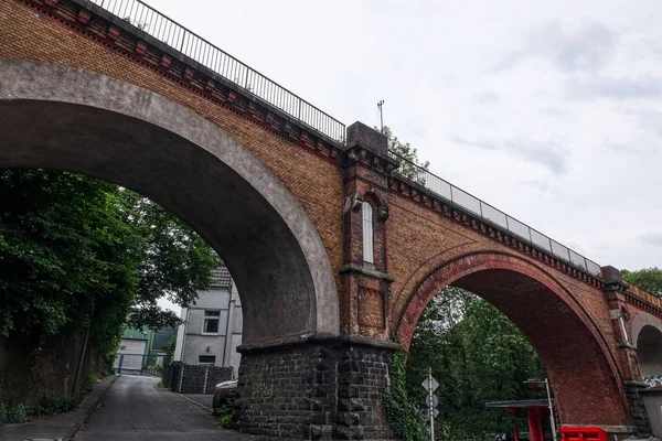 Viaducto Histórico Ladrillo Carril Bici Wuppertal — Foto de Stock