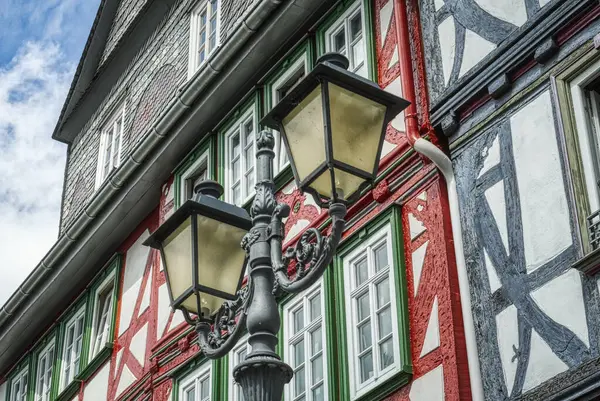 Façade Historique Colombages Lanterne Wetzlar — Photo