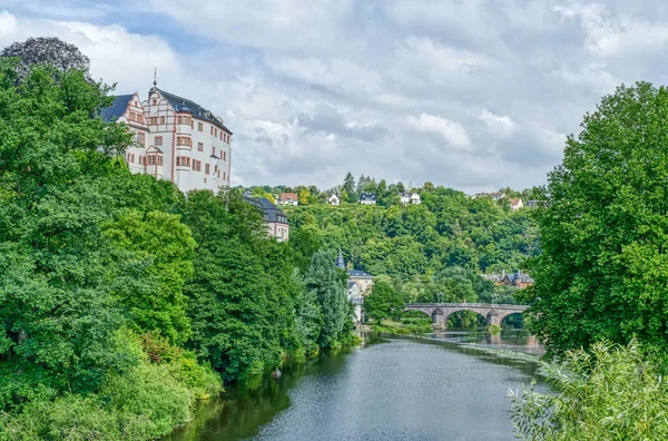 River Lahn Historical Bridge Weilburg — Zdjęcie stockowe