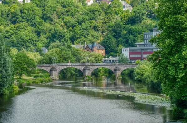 Historical Bridge River Lahn Weilburg — Fotografia de Stock