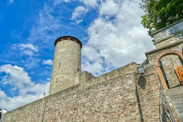 Muro Torre Castelo Histórico Centro Velho Weilburg — Fotografia de Stock