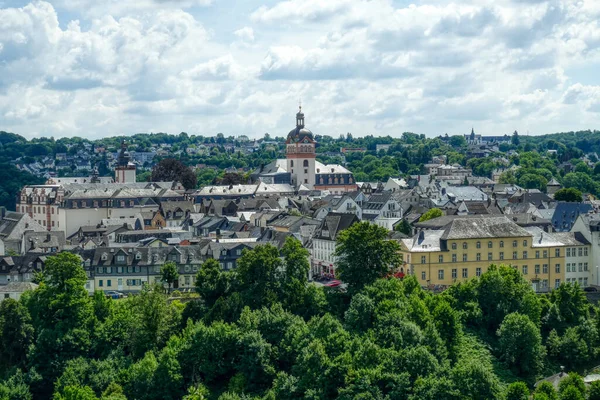 Widok Panoramiczny Historyczne Centrum Weilburga — Zdjęcie stockowe