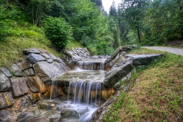 Waterfall Cascade Lainbach Creek Mittenwald — стоковое фото