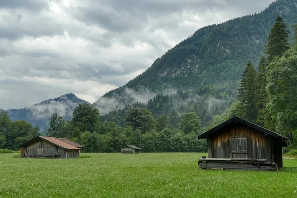 Meadows Huts Karwendel Hiking Region Mittenwald — 스톡 사진