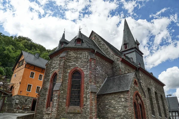 Historical Church Balduinstein River Lahn — Fotografia de Stock