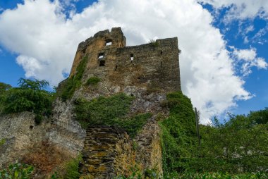 Historical castle ruin in Balduinstein by the river Lahn