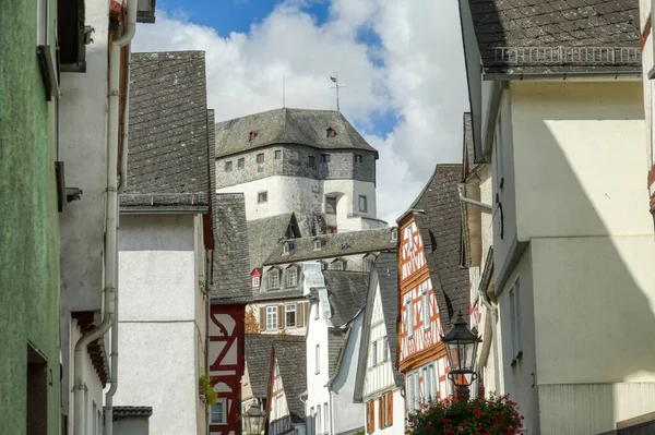 Grafenschloss Castle Historical Facades Old Centre Diez River Lahn — Fotografia de Stock