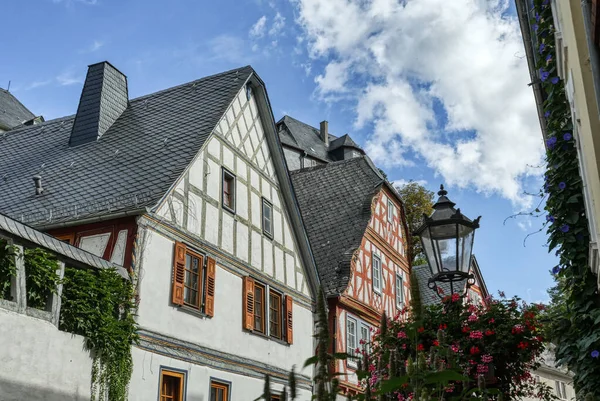 Historical Half Timbered Houses Old Centre Diez River Lahn — Fotografia de Stock