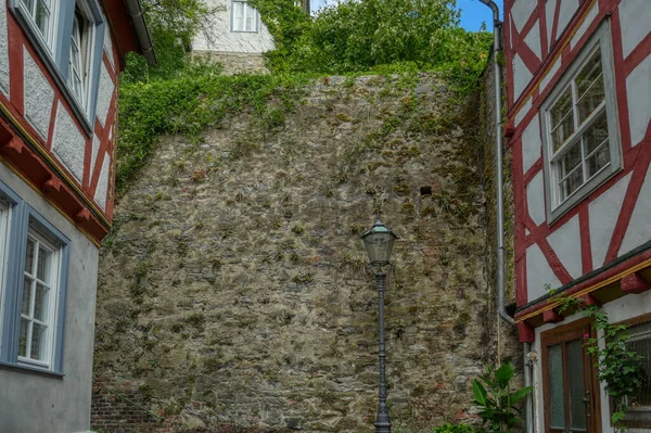 Lantern City Wall Historical Half Timbered Houses Old Centre Diez — Stok fotoğraf