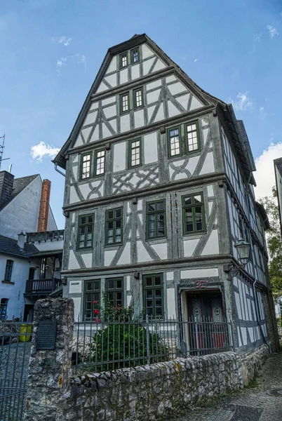 Half Timbered House Fence Historical Centre Diez River Lahn — Stock Photo, Image