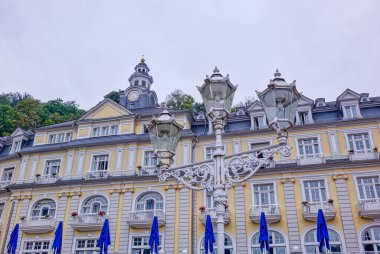 Historical hotel and lantern in Bad Ems