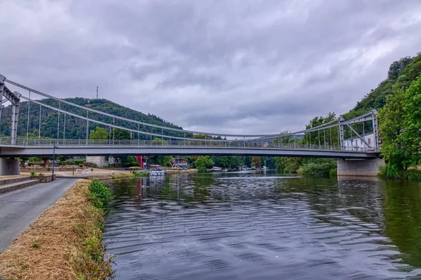 Fiume Lahn Ponte Montagne Nassau — Foto Stock