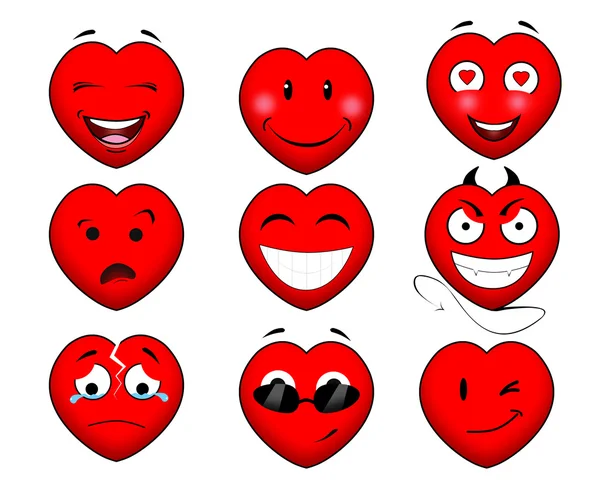 Heart smile set — Stock Vector