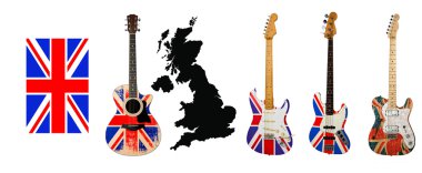 gitar ile İngiliz bayrağı