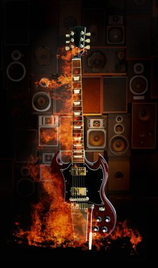 Kırmızı elektro gitar