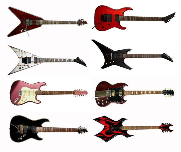 Collection of heavy metal electric guitars — Stock Photo, Image